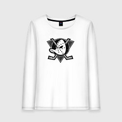 Лонгслив хлопковый женский Anaheim Ducks Анахайм Дакс Серый, цвет: белый