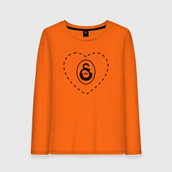 Лонгслив хлопковый женский Лого Galatasaray в сердечке, цвет: оранжевый