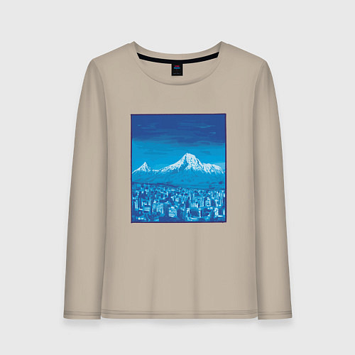 Женский лонгслив Гора Арарат Пейзаж Mount Ararat Landscape Масис / Миндальный – фото 1
