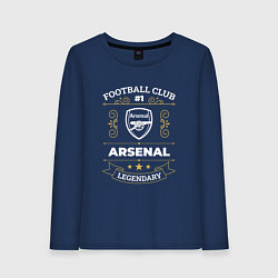Лонгслив хлопковый женский Arsenal: Football Club Number 1, цвет: тёмно-синий