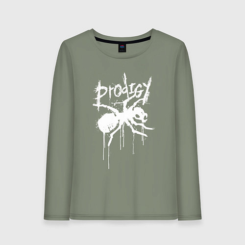 Женский лонгслив Draw white logo - Ant / Авокадо – фото 1