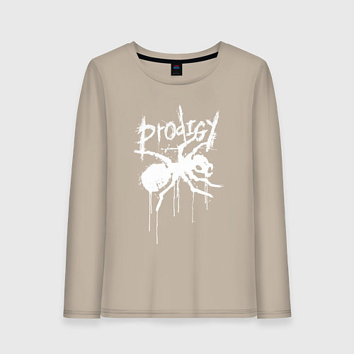 Женский лонгслив Draw white logo - Ant / Миндальный – фото 1