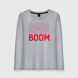 Лонгслив хлопковый женский Badda Badda Boom, цвет: меланж