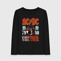 Лонгслив хлопковый женский ACDC HIGHWAY TO HELL TOUR, цвет: черный