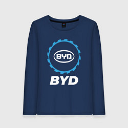 Лонгслив хлопковый женский BYD в стиле Top Gear, цвет: тёмно-синий