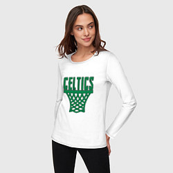 Лонгслив хлопковый женский Celtics Dunk, цвет: белый — фото 2