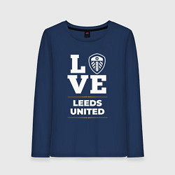 Лонгслив хлопковый женский Leeds United Love Classic, цвет: тёмно-синий