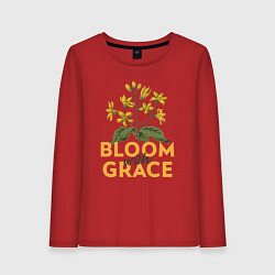 Лонгслив хлопковый женский Bloom with grace, цвет: красный