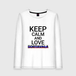 Лонгслив хлопковый женский Keep calm Sortavala Сортавала, цвет: белый