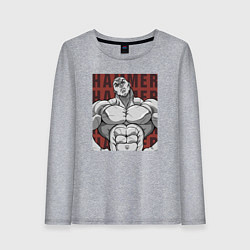 Лонгслив хлопковый женский Джек Хаммер, цвет: меланж