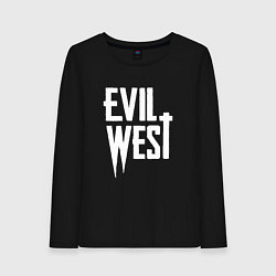 Лонгслив хлопковый женский Evil west logo, цвет: черный