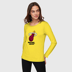 Лонгслив хлопковый женский Майами Хит NBA, цвет: желтый — фото 2