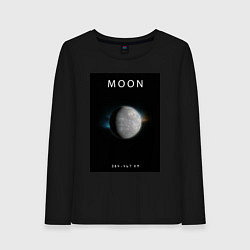 Лонгслив хлопковый женский Moon Луна Space collections, цвет: черный