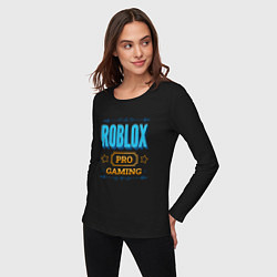 Лонгслив хлопковый женский Игра Roblox PRO Gaming, цвет: черный — фото 2