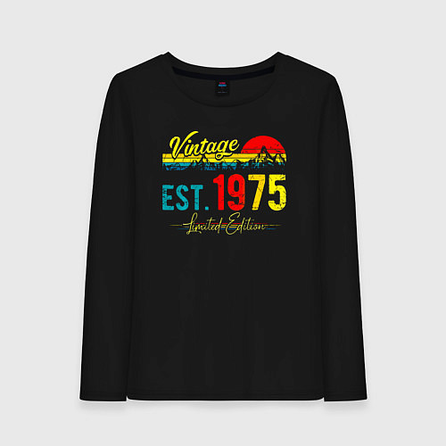 Женский лонгслив Vintage est 1975 Limited Edition / Черный – фото 1