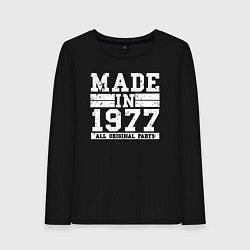 Лонгслив хлопковый женский Сделано в 1977 году, цвет: черный