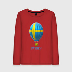 Женский лонгслив 3d aerostat Sweden flag