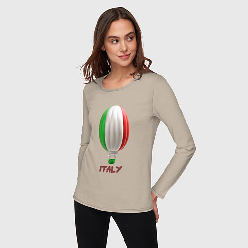 Женский лонгслив 3d aerostat Italy flag / Миндальный – фото 3