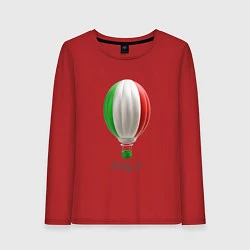 Лонгслив хлопковый женский 3d aerostat Italy flag, цвет: красный