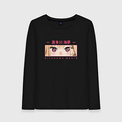 Лонгслив хлопковый женский Марин Китагава глаза, цвет: черный