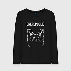 Лонгслив хлопковый женский OneRepublic Рок кот One Republic, цвет: черный
