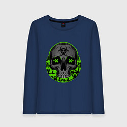 Лонгслив хлопковый женский SKULL TOXIC, цвет: тёмно-синий