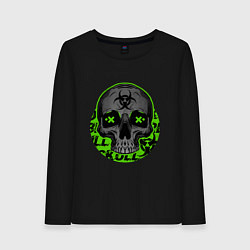Лонгслив хлопковый женский SKULL TOXIC, цвет: черный