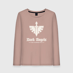 Лонгслив хлопковый женский Темные ангелы лого винтаж, цвет: пыльно-розовый