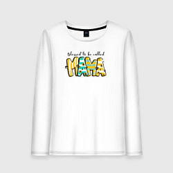 Женский лонгслив Мама - буквы в полосочку