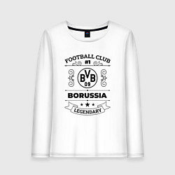 Лонгслив хлопковый женский Borussia: Football Club Number 1 Legendary, цвет: белый