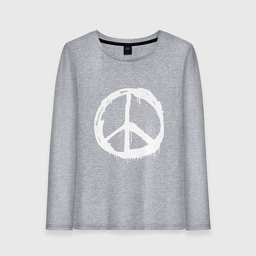 Женский лонгслив Pacific symbol white / Меланж – фото 1