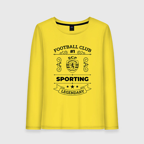 Женский лонгслив Sporting: Football Club Number 1 Legendary / Желтый – фото 1