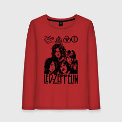 Лонгслив хлопковый женский Led Zeppelin Black, цвет: красный