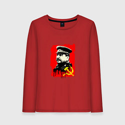 Лонгслив хлопковый женский СССР - Сталин, цвет: красный
