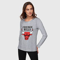 Лонгслив хлопковый женский Chicago Bulls, цвет: меланж — фото 2