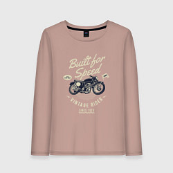 Лонгслив хлопковый женский Vintage Moto, цвет: пыльно-розовый