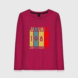 Лонгслив хлопковый женский 1984 - Январь, цвет: маджента