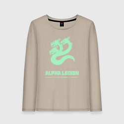 Лонгслив хлопковый женский Альфа легион винтаж лого гидра, цвет: миндальный
