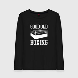 Лонгслив хлопковый женский Good Old Boxing, цвет: черный