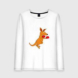 Женский лонгслив Кенгуру занимается боксом