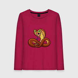 Лонгслив хлопковый женский Для любителей змей, цвет: маджента