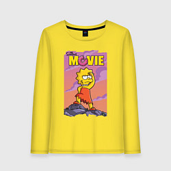 Лонгслив хлопковый женский Lisa Simpson смотрит в даль - movie, цвет: желтый