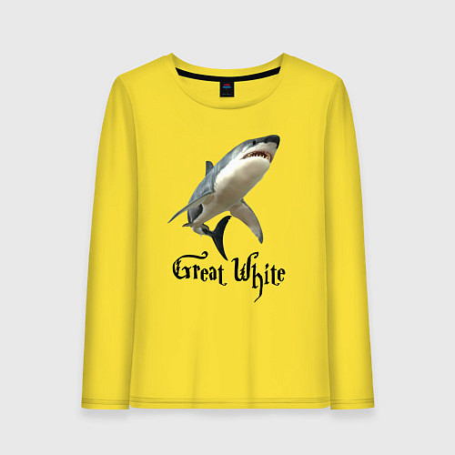 Женский лонгслив Большая белая акула / Желтый – фото 1