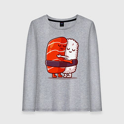 Лонгслив хлопковый женский Суши Любимые Обнимашки, цвет: меланж