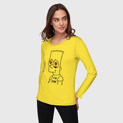 Лонгслив хлопковый женский Im fine - Bart Simpson, цвет: желтый — фото 2