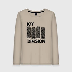 Лонгслив хлопковый женский Joy Division - rock, цвет: миндальный