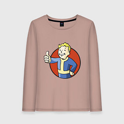 Лонгслив хлопковый женский Vault boy like, цвет: пыльно-розовый