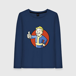 Лонгслив хлопковый женский Vault boy like, цвет: тёмно-синий