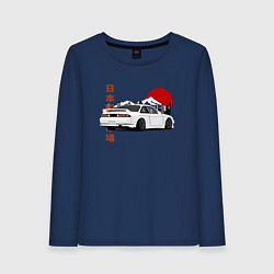 Лонгслив хлопковый женский Nissan Silvia S14 Sr20 Japan Car, цвет: тёмно-синий