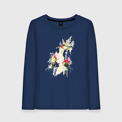 Женский лонгслив Живопись полет колибри